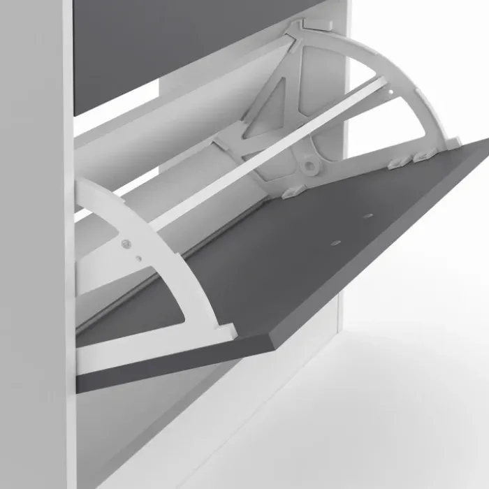 Meuble à chaussures blanc et gris 2 portes