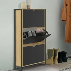 Meuble à chaussures industriel avec 3 portes