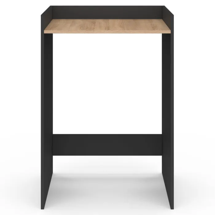 Meuble armoire pour machine à laver noir et bois façon hêtre