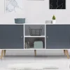 Meuble buffet scandinave blanc et gris 2 portes