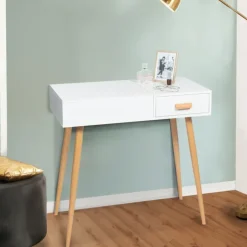 Meuble coiffeuse blanche style scandinave