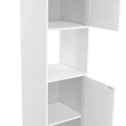 Meuble colonne blanc 170 cm pour salle de bain avec rangement