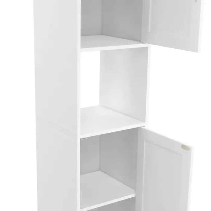 Meuble colonne blanc 170 cm pour salle de bain avec rangement
