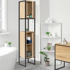 Meuble colonne salle de bain style industriel