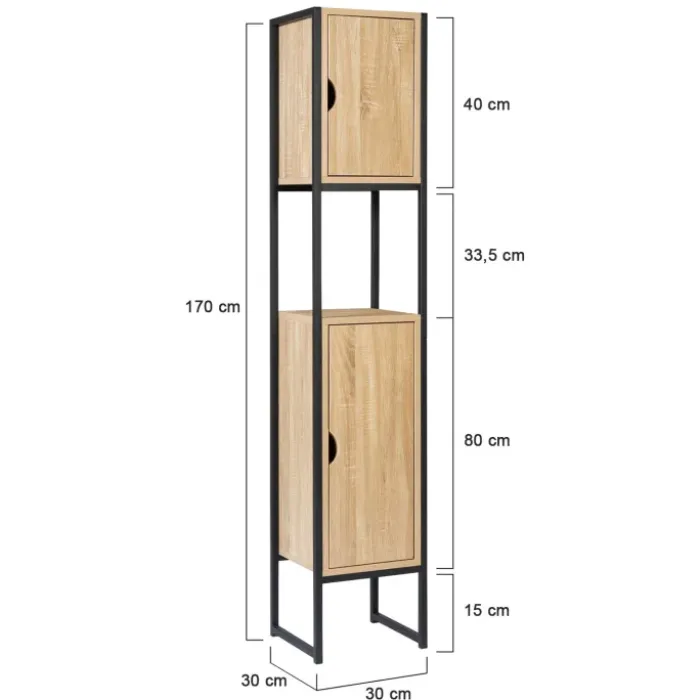 Meuble colonne salle de bain style industriel