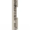 Meuble colonne salle de bain TOMI 2 portes 4 niches beige