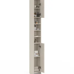 Meuble colonne salle de bain TOMI 2 portes 4 niches beige