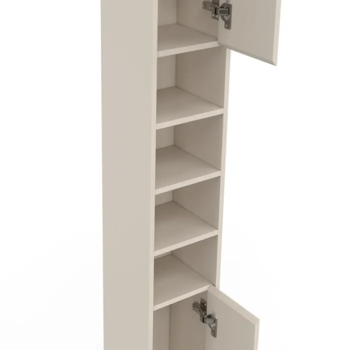 Meuble colonne salle de bain TOMI 2 portes 4 niches beige