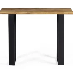 Meuble console bois et métal noir 100 cm