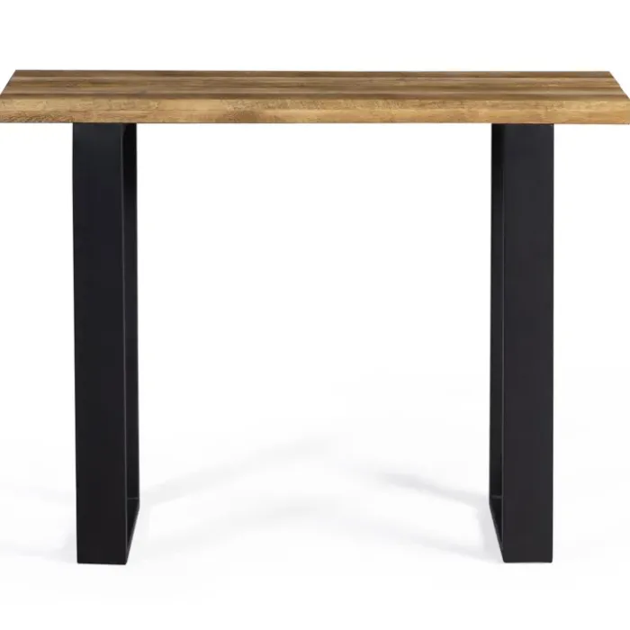 Meuble console bois et métal noir 100 cm