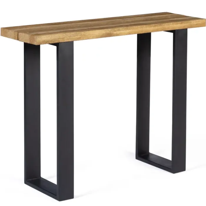 Meuble console bois et métal noir 100 cm