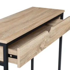 Meuble console industrielle bois et métal 90 cm