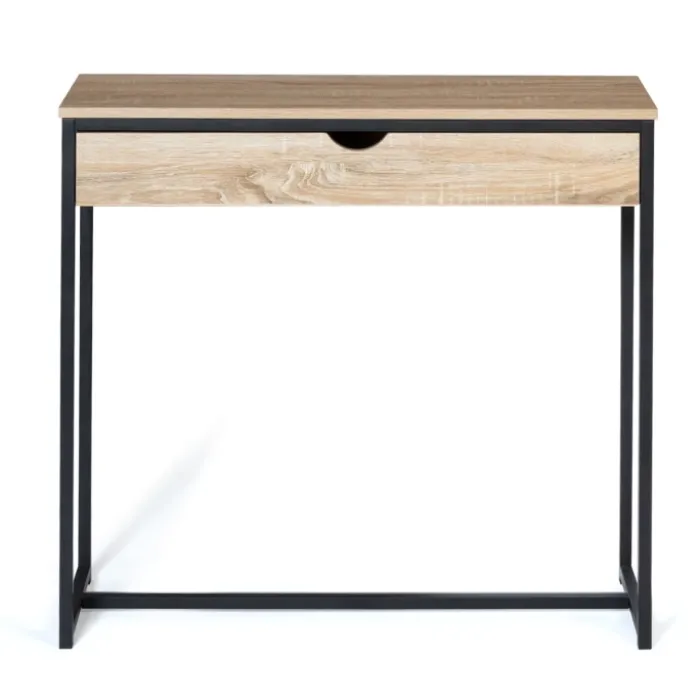 Meuble console industrielle bois et métal 90 cm