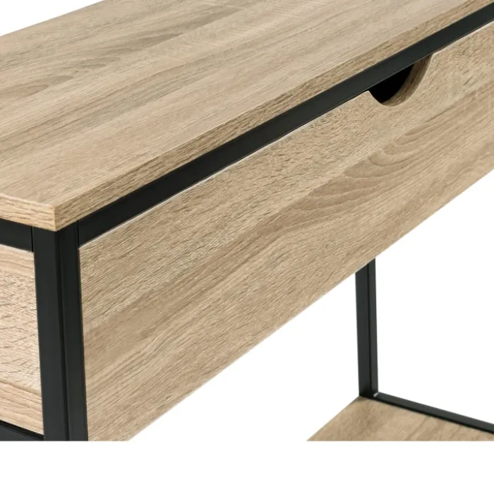 Meuble console industrielle bois et métal 90 cm