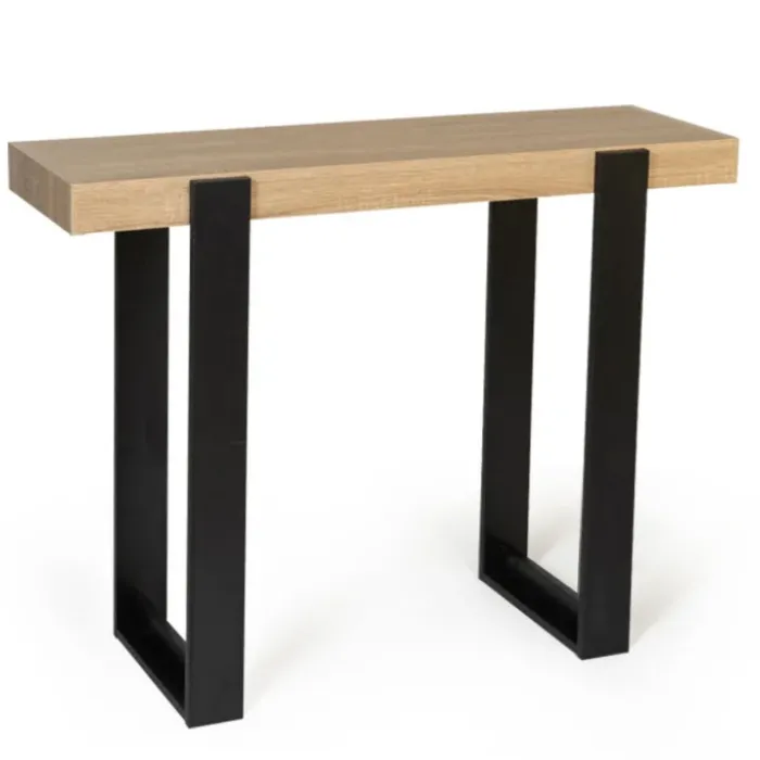 Meuble console noir et bois 100 cm