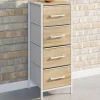 Meuble d'appoint 4 tiroirs 30 cm chiffonnier, meuble de rangement design industriel bois et blanc