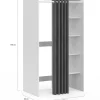 Meuble de buanderie double machine à laver avec rideau coulissant blanc