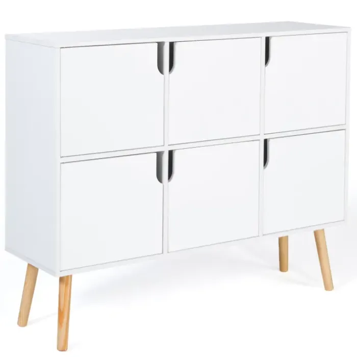 Meuble de rangement 6 cases pour enfant bois blanc