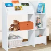 Meuble de rangement blanc pour jouets avec étagère bibliothèque