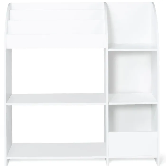 Meuble de rangement blanc pour jouets avec étagère bibliothèque
