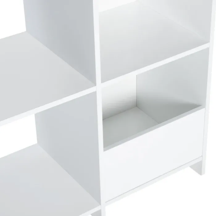 Meuble de rangement blanc pour jouets avec étagère bibliothèque