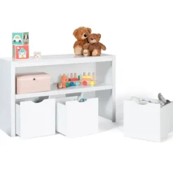 Meuble de rangement pour enfant 3 tiroirs bois blanc