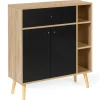 Meuble de rangement scandinave noir et bois
