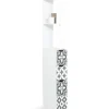 Meuble de toilette blanc et gris motif carreaux de ciment 3 portes
