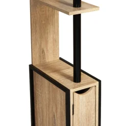 Meuble de toilette industriel bois et métal noir