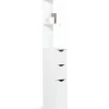 Meuble de toilettes étagère bois 3 portes blanc