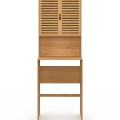 Meuble dessus de machine à laver bambou avec placard