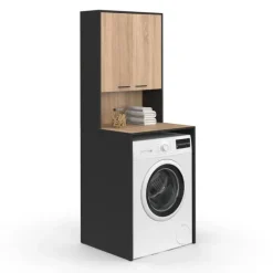 Meuble dessus de machine à laver avec placard