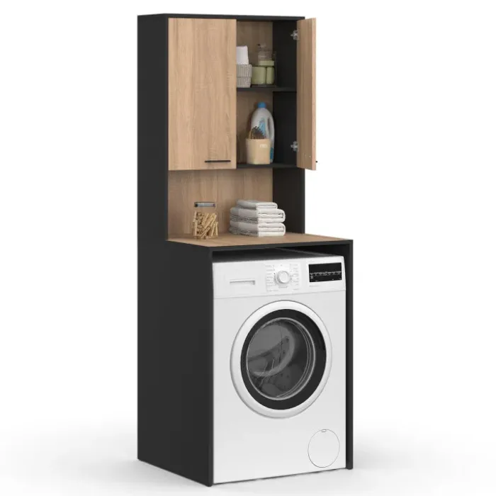 Meuble dessus de machine à laver avec placard