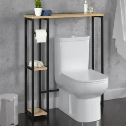 Meuble dessus WC industriel bois et métal
