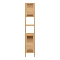 Meuble salle de bain colonne bambou 2 portes