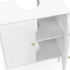 Meuble sous lavabo salle de bain design arche bois blanc