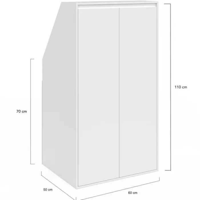 Meuble sous pente blanc avec rangement