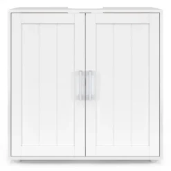 Meuble sous-lavabo en bois blanc