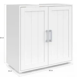 Meuble sous-lavabo en bois blanc