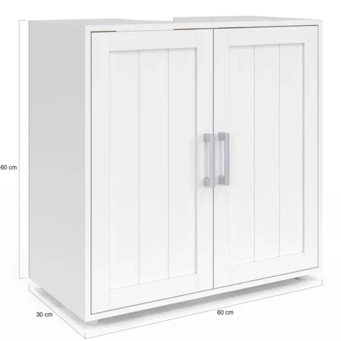 Meuble sous-lavabo en bois blanc