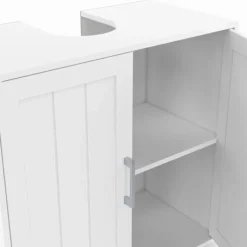 Meuble sous-lavabo en bois blanc