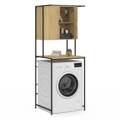 Meuble étagère de rangement machine à laver avec placards