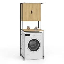 Meuble étagère de rangement machine à laver avec placards