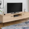 Meuble télé contemporain bois et métal 180 cm avec rangements