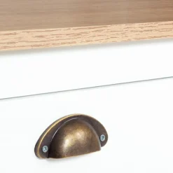 Meuble télé design blanc 2 portes avec étagères