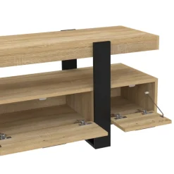 Meuble télé design noir et bois avec rangement