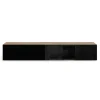 Meuble télé suspendu noir et bois 180 cm