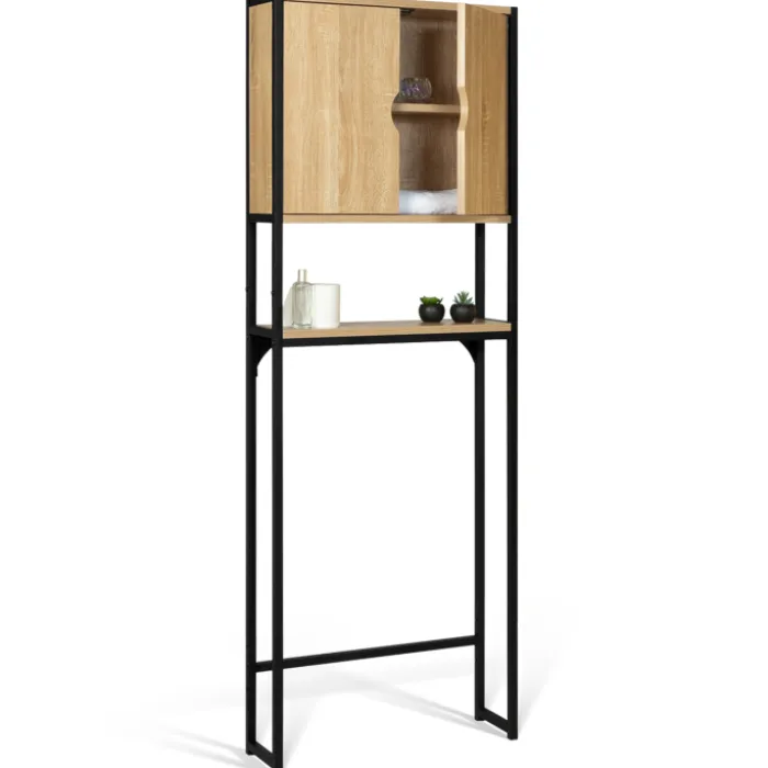 Meuble toilette industriel bois et métal