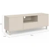 Meuble TV 140 cm 3 portes bois beige