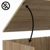 Meuble TV 140 cm 2 portes coulissantes réversibles effet bois et noir montage sans outils